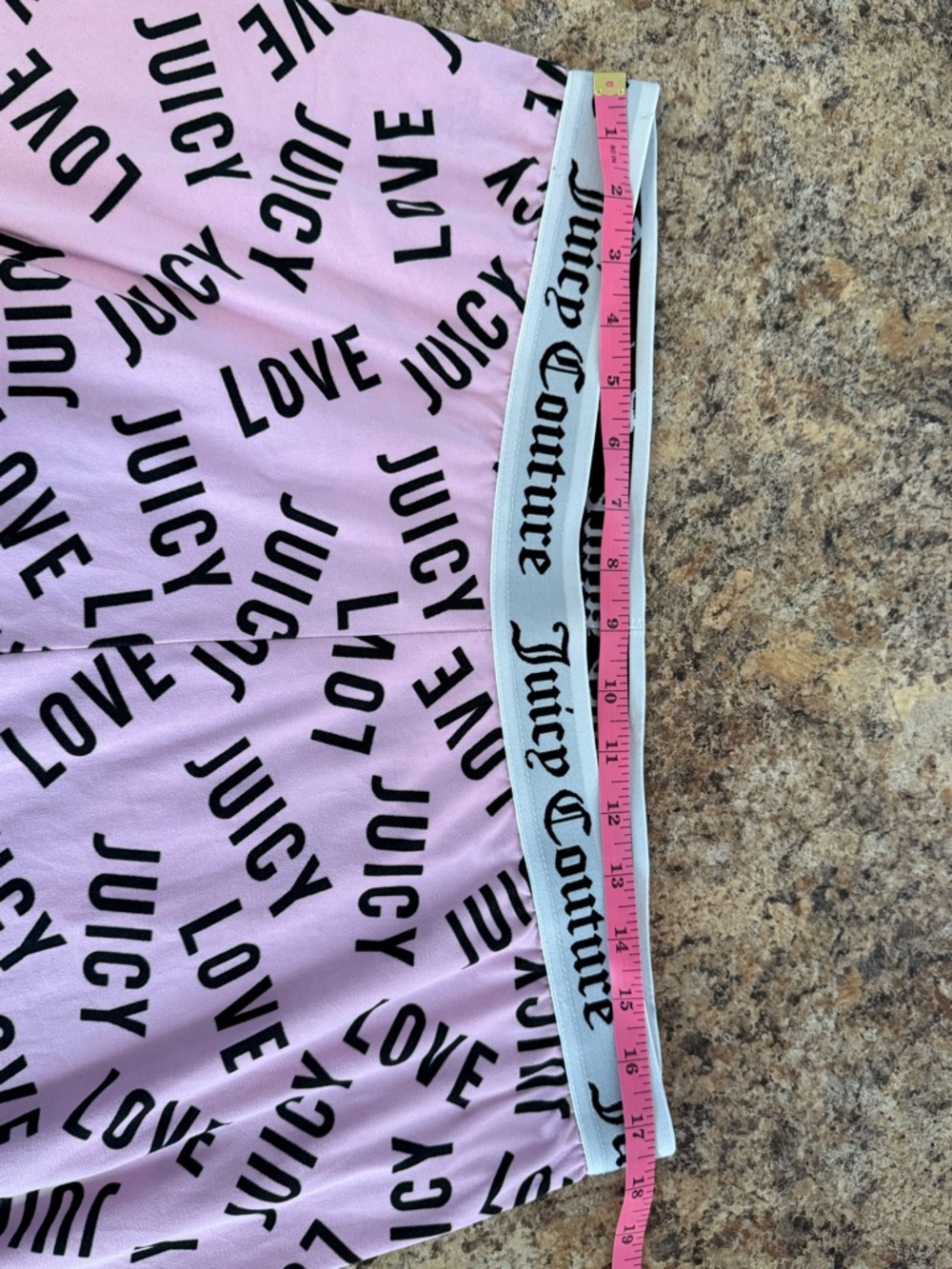 Juicy Couture Pink & Black Logo Lounge Pants Joggers XL Y2K Coquette - Picture 5 of 7